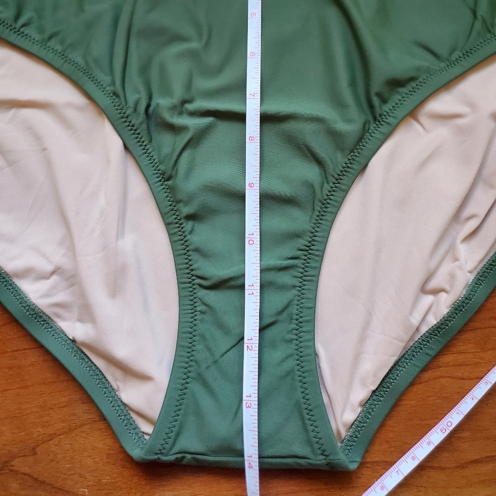 J.Crew plus full coverage bikini brief bottoms, 3X, green - Picture 7 of 8
